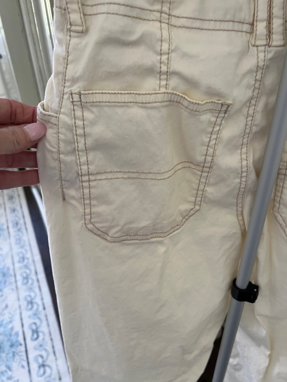 Anthropologie Cream High-Rise Button-Front Chino Pants - Picture 5 of 12